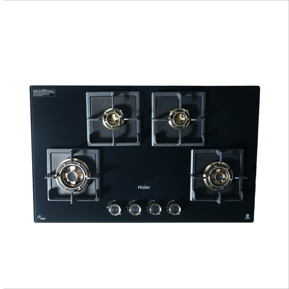 Haier 4 Burner Hybrid-Hob with Full brass burner & metal Knobs